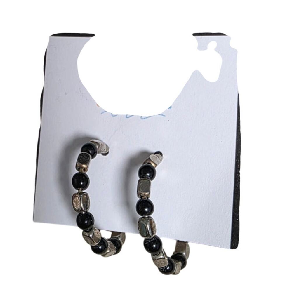 Gold Beaded Hoop Drop Earrings 1.5 Classic Versatile Everyday Statement GorpCore